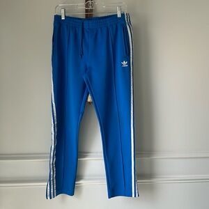 Adidas royal blue triple striped joggers size L